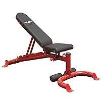 Body-Solid GFID100 Adjustable 600 lbs. Capacity Flat, Incline, and Decline Weight Bench for Strength Training, Stretching, Ab Exercises, and Dumbbell Curls