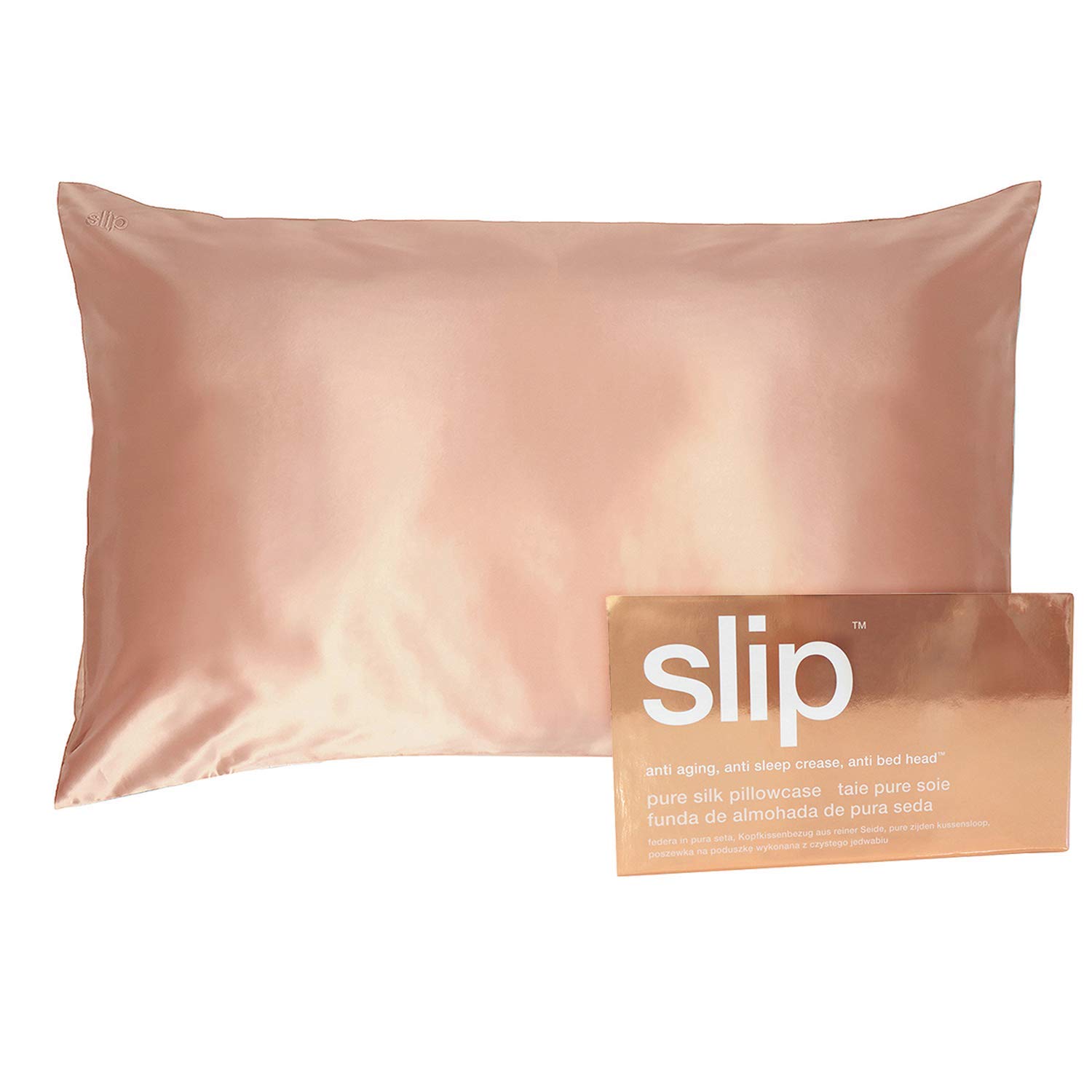 SLIP Silk King Pillowcase, Rose Gold (20" x 36") - 100% Pure 22 Momme Mulberry Silk Pillowcase - Anti-Aging, Anti-BedHead, Anti-Sleep Crease