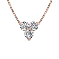 1/5 Carat 3-Stone Diamond Pendant Necklace in 14K Gold (Included Silver Chain) (I1-I2 Clarity), Metal Stone, white-diamond