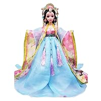 Chinese Hanfu Ball Joints Doll Imperial Noble Consort Dress Up Toys Handmade Ancient Costume Doll Girls Gift, 12 inch