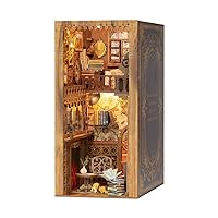 Fsolis DIY Book Nook Kit, DIY Dollhouse BookNook Bookshelf Insert Personalized Assembled Bookends 3D Wooden Puzzle Booknook Miniature Kit Book Decor (YS05)