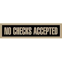Headline Sign 9377 Self-Stick Sign, No Checks Accepted, 2 Inches by 8 Inches