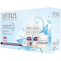 Lotus Facial Kit For Women Lotus Radiant Platinum Anti-Ageing Facial Kit with 4 easy steps 170g (Multiple Use)(PACK OF 2)