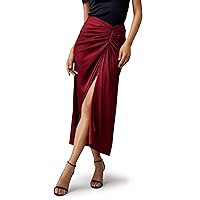 LilySilk Silk Pleated Skirt for Ladies Front Split Side Invisible Zipper Mid-Rise Feminine Slim Fit Evening Party Skirts