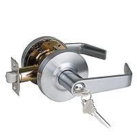 Storeroom Door Handle Heavy Duty Grade 2 Commercial Door Locks, Non-Handed, UL 3 Hour Fire Rated, ADA Compliant, Satin Chrome Finish 26D, 2-3/4''Backset, X-XG-ST-70