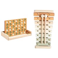 Wooden Xylophone and Four in a Row Game Bundle-Montessori-Aesthetic Games-Toddler Learning and Development Toys Ideas