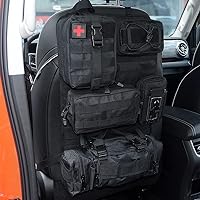 Universal Tactical Vehicle Back Seat Organizer with 5 Detachable Pouches - Medical, Phone, and Admin Storage Bags with Multi-Pockets