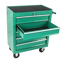 Rolling Tool Chest with Drawers, 5 Lockable Drawers Tool Cart on Wheels Storage Cabinet Cart for Warehouse, Garage, Workshop Simple Assembly-Green