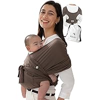 Konny Baby Carrier Elastech Luxury Carrier Wrap, Easy to Wear Baby Wrap Carrier, Perfect Essentials Cloths for Newborn Babies up to 44 lbs, (Mocha, L)