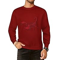 Red Scorpion Graphic Crewneck Sweatshirt for Men Women Long Sleeve T-shirt Novelty Pullover Fall Tops