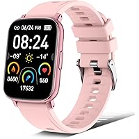 Rinsmola Smartwatch, Unisex Fitness / Sports Watch, 1.69 Inch Touchscreen Fitness Tracker, Pedometer, Heart Rate Monitor, Wrist Watch, Sleep Monitor, Camera Control, Stopwatch, for Android, iOS - Pink