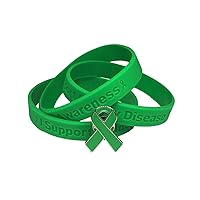 1 Green I Support Kidney Disease Awareness Bracelet 100% Medical Grade Silicone Bracelet - Latex and Toxin Free Bracelet + 1 Green Kidney Disease Awareness Enamel Pin - Show Your Support For Kidney Disease Awareness