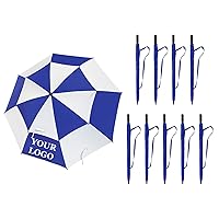 TopTie Custom Golf Stick Umbrella 10 PCS, Large Vented Umbrella Windproof with Automatic Open 62 Inches Arc