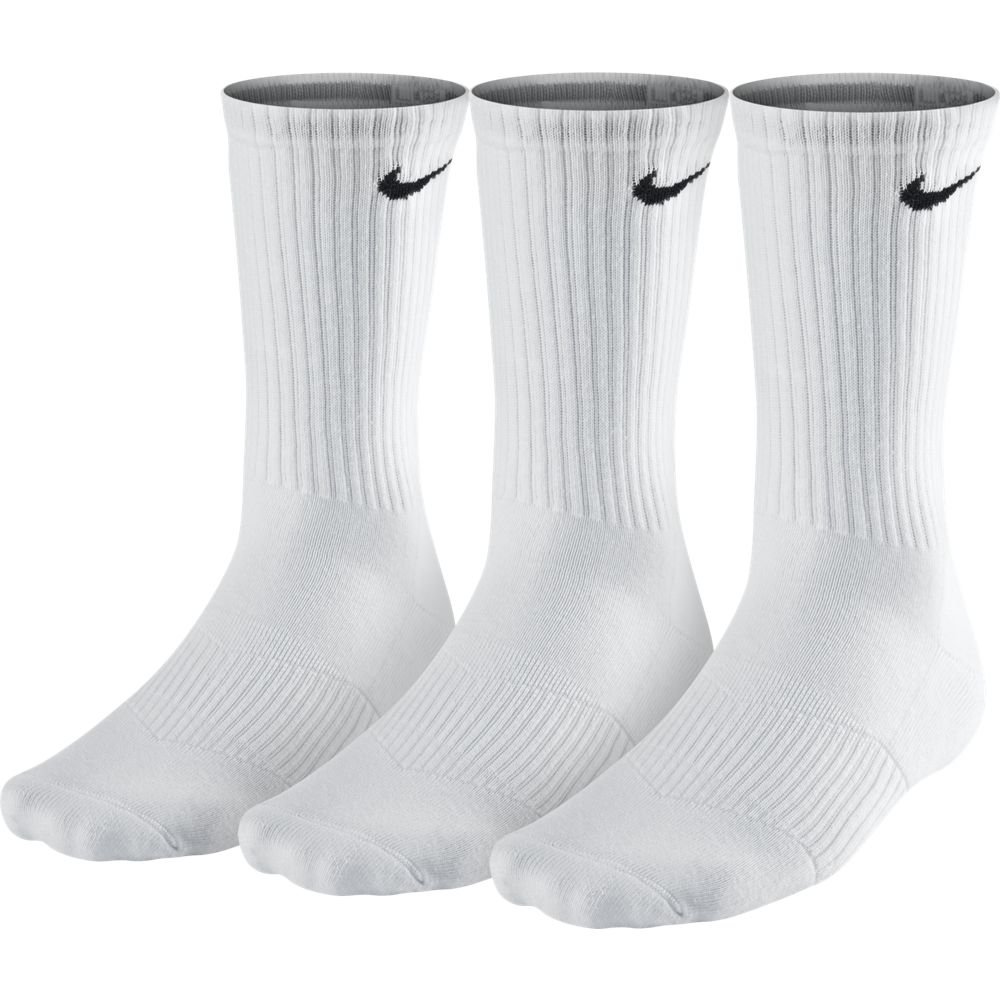 NIKE Performance Cushion Crew Training Socks (3 Pair), White, Medium