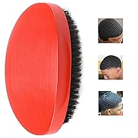 360 Curved Wave Brush For Men - Medium Hard Palm Wave Hair Brushes Beech Mix Nature Boar Bristle Brush For Black Hair - Men's Hair Styling Brush Boars Beard Brushes (Red)