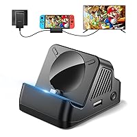 Puning Docking Station for Switch/Switch OLED, Portable Charging Switch TV Dock,Switch Docking Station Support 4K HDMI Output, Replacement for Official Switch Dock(Black)