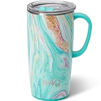 Swig Life 22oz Travel Mug | Insulated Tumbler with Handle and Lid, Cup Holder Friendly, Dishwasher Safe, Stainless Steel, Travel Coffee Cup, Insulated Coffee Mug with Lid and Handle (Wanderlust)