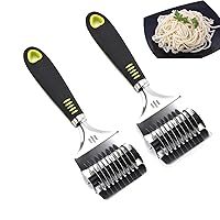 Household Pasta Cutter Manual Stainless Steel Noodle Shallot Garlic Cut Roller Kitchen Helper Tool Household Dough Press Machine 2pcs,Silver,22cm