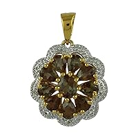 Carillon Andalusite Natural Gemstone Pear Shape Pendant 10K, 14K, 18K Yellow Gold Engagement Jewelry
