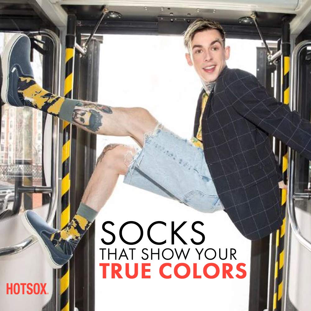 Hot Sox Men's Fun Golf Crew Socks - 1 Pair Pack - Cool & Funny Novelty Fashion Socks