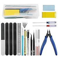 BXQINLENX Professional Gundam Model Tools Kit Modeler Basic Craft Set Hobby  Tools Kit for Gundam Car Building Repairing and Fixing (J), 33 PCS