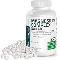 Triple Magnesium Complex Maximum Coverage 300 Mg Magnesium Oxide Magnesium Citrate Magnesium Carbonate, Non-GMO Formula, 250 Tablets