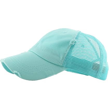 Classic Plain Ponytail Messy High Bun Headwear Adjustable Cotton Trucker Mesh Glitter Hat Baseball Cap