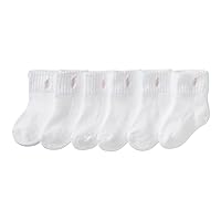 Polo Ralph Lauren Baby Classic Sport Ankle Socks-6 Pair Pack-Soft Stretchy Yarn & Stay Up Top