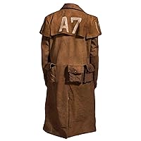 New Vegas A7 Men's Brown Duster Coat - A7 Ranger Cowboy Leather Coats - Ranger Costume