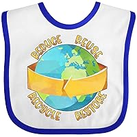 inktastic Reduce Reuse Recycle Restore Earth Day Baby Bib