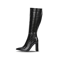 Cape Robbin Saywhat Mid Calf Boots for Women - Womens Mid Calf Boots with Chunky Block Heel - Stylish Mid Calf Boots Women