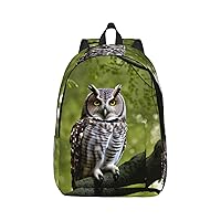 Owl Tree Branches Print Canvas Laptop Backpack Outdoor Casual Travel Bag Daypack Book Bag For Men Women