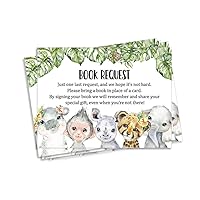 30 Books for Baby Shower Request Cards Bring A Book Instead of A Card Safari Jungle Animals Baby Shower Invitations Inserts Games