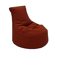 Factory Direct Partners Element Paddle Out Bean Bag Chair for Kids, Comfy Indoor Outdoor Bean-Filled Flexible Seating for Reading, Playroom, Classroom, Patio or Garage - Rust Red, 14031-118