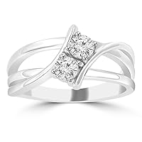 0.50 ct Ladies Round Cut Diamond Anniversary Wedding Band Ring (G Color SI-1 Clarity) in Platinum