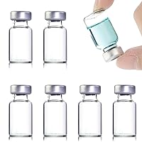 10 Pack 2ml Sealed Sample Vials, Transparent Glass Vials with Self Healing Injection Port (10, 2ML)