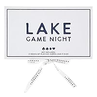 Santa Barbara Design Studio Lake Game Night Gift Set Face to Face Cardboard Book Gift Box, 2-Decks/5-Dice, Playing Cards + Dice