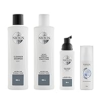 System Kit 2 + Thickening Spray, For Natural Hair with Progressed Thinning, Full Size (3 Month Supply)