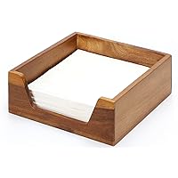 Napkin Holder for Table, Wooden Napkin Dispenser with Side Large Opening for Paper Napkins, Farmhouse Style Square Napkin Holder, Home Kitchen Dining Tabletop Decor