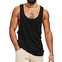 Runcati Mens Workout Tank Tops Sleeveless Shirt Muscle Gym Bodybuilding Fitness Training Loose Fit T Shirts