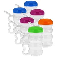 Arrow Home Products Sip-A-Mug, 14oz, 6pk - Easy to Grip Plastic Kid's Cup Where the Handle is the Straw - BPA-free with Screw-On Caps Great for Everyday Use, Made in the USA - Clear with Color Lids Arrow Home Products Sip-A-Mug, 14oz, 6pk - Easy to Grip Plastic Kid's Cup Where the Handle is the Straw - BPA-free with Screw-On Caps Great for Everyday Use, Made in the USA - Clear with Color Lids