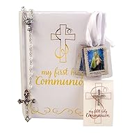 Creative Brands Faithworks-Abundant Grace First Communion Gift Set, 5-Piece, Girl, White,gold