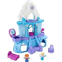 Disney Frozen Toy, Little People Playset with Anna and Elsa Toys Lights and Music for Toddlers, Elsa's Enchanted Lights Palace