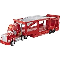 Mattel Disney and Pixar Cars Mack Hauler, 13-inch Toy Transporter Truck with Ramp & Carry Storage for 12 Vehicles