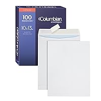 Columbian 10 x 13 Catalog Envelopes, Self Seal Closure, Security Tint, 28 lb White Wove, for Mailing Flat Letter Size Documents, 100 Per Box (COLO337)