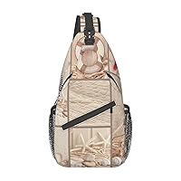Sling Bag For Women Men:Christmas Tree And Deer Elk Crossbody Sling Backpack - Shoulder Bag Chest Bag For Travel