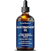 Nexon Botanics Hair Treatment Oil 4 fl oz - Hair Oil for Damaged Hair, Curly Hair, Frizzy Hair, Dry Scalp - Hair Growth Oil - For Men and Women