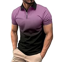 Men's 2024 Quarter Zip Pullover Short Sleeve Polos Shirts Summer Beach Golf Shirt Classic Lightweight Golf Shirts