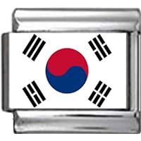 South Korea STH Korean Flag Photo Italian 9mm Link PC163 Fits Traditional Classic