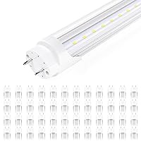 SHINESTAR 48-Pack T8 LED Bulbs 4FT, 18W 2200LM 5000K Daylight, T10 T12 Fluorescent Light Replacement, Dual-end, Clear Cover, 2 pin G13 Base